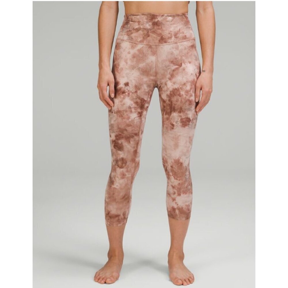 Lululemon Diamond dye metallic print align leggings, Dusty pink, Size 2 A135